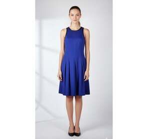 Banana Republic Collection Blue Box Pleat Dress - Size 6 - Fit & Flare